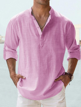 Men's lightweight long-sleeve cotton shirt