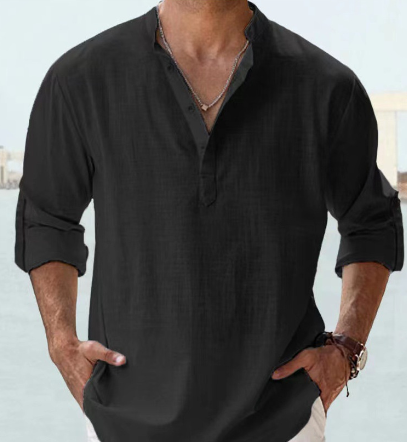 Men's lightweight long-sleeve cotton shirt