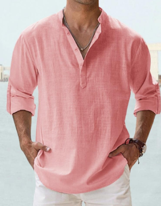 Men's lightweight long-sleeve cotton shirt