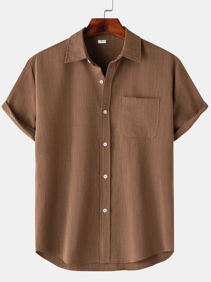 Linen Shirt Summer Short Sleeve Button Down