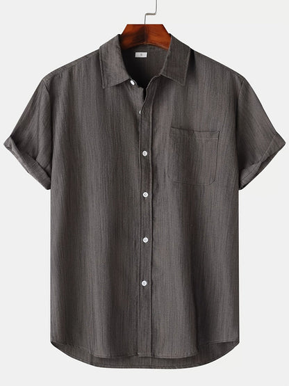 Linen Shirt Summer Short Sleeve Button Down