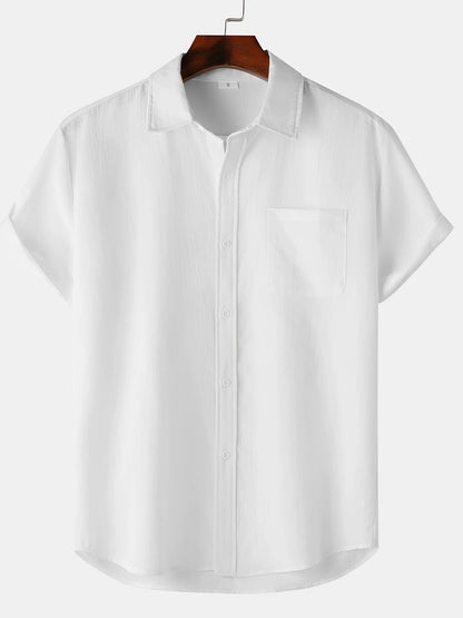 Linen Shirt Summer Short Sleeve Button Down