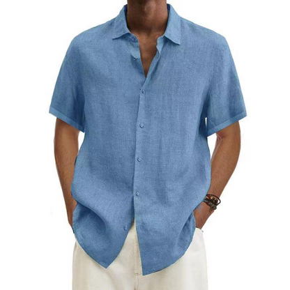 Summer Shirt Linen Look Short-sleeved