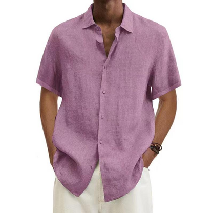 Summer Shirt Linen Look Short-sleeved