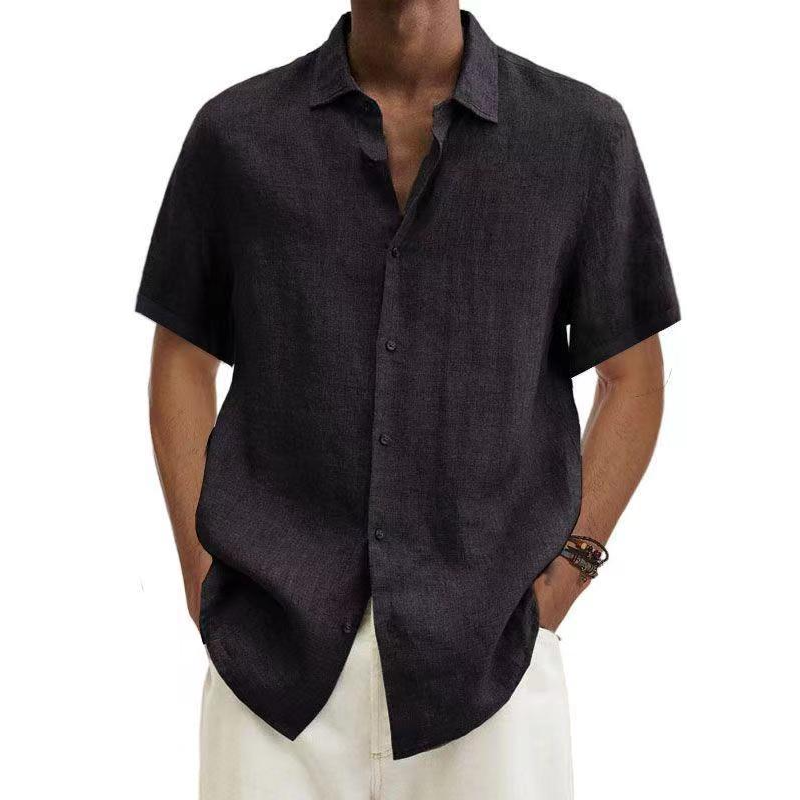 Summer Shirt Linen Look Short-sleeved