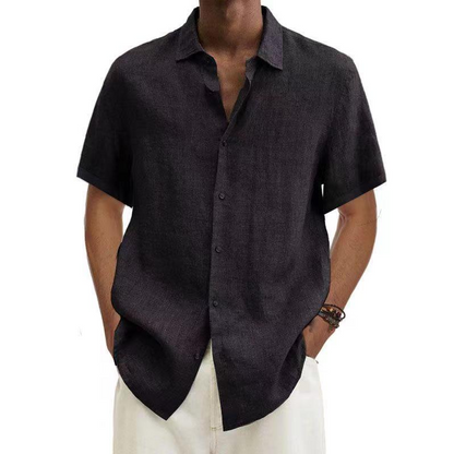 Summer Shirt Linen Look Short-sleeved