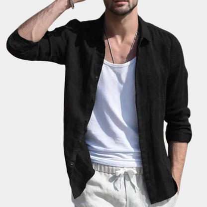 Linen Long Sleeve Breathable Men's Shirt