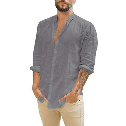 Linen Shirt Long Sleeve Summer Modern Men