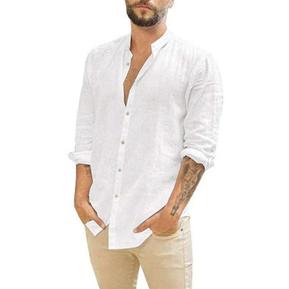 Linen Shirt Long Sleeve Summer Modern Men