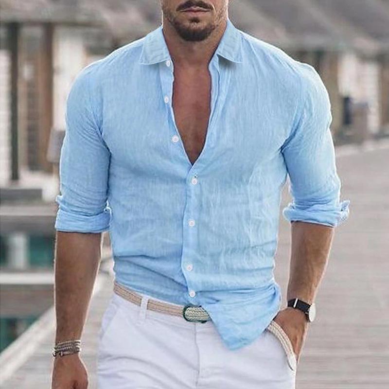 Men's Lightweight Linen Long-Sleeve Shirt