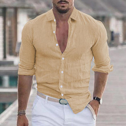 Men's Lightweight Linen Long-Sleeve Shirt