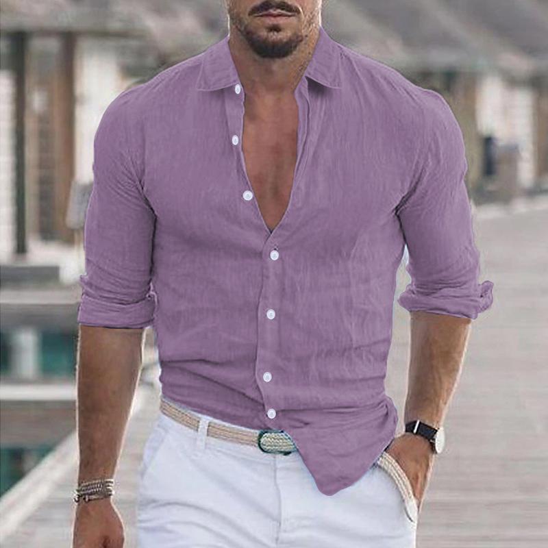 Men's Lightweight Linen Long-Sleeve Shirt