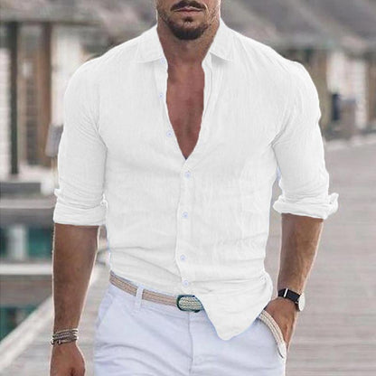 Men's Lightweight Linen Long-Sleeve Shirt