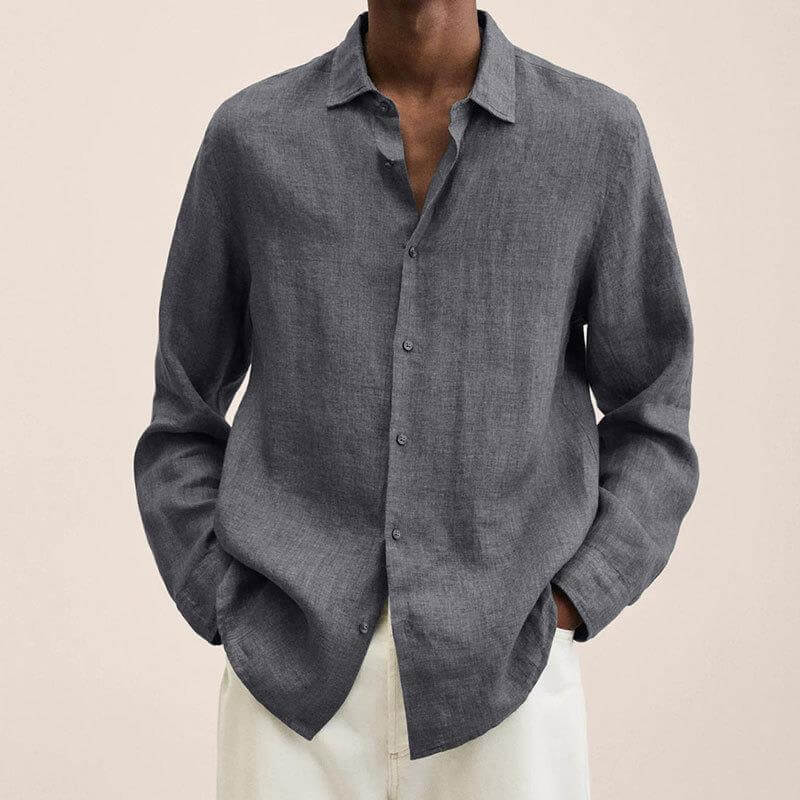 Men's Long Sleeve Linen Shirt Casual Style