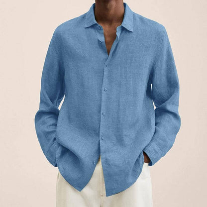 Men's Long Sleeve Linen Shirt Casual Style