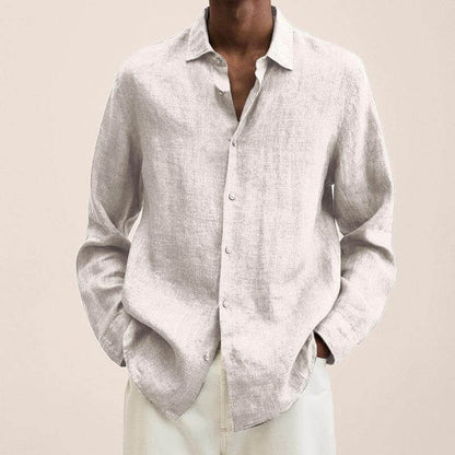 Men's Long Sleeve Linen Shirt Casual Style