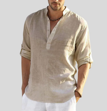 Summer Linen Shirt Long Sleeve Casual