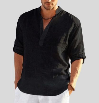 Summer Linen Shirt Long Sleeve Casual