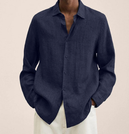 Men's Comfortable Long-Sleeve Linen Shirt