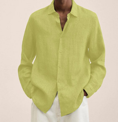 Men's Comfortable Long-Sleeve Linen Shirt