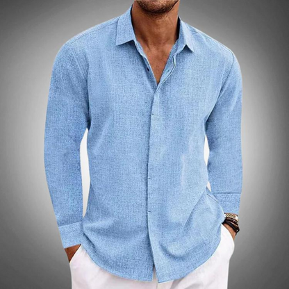 Men's Linen Shirt Summer Long Sleeve Elegant