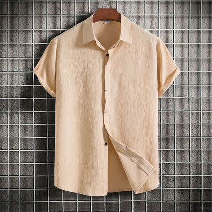 Sommer Leinenhemd Kurzarm Eleganz - IdealeKleiden
