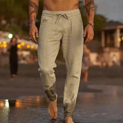 Leinenhose Herren Bequem Elastisch Sommer - IdealeKleiden