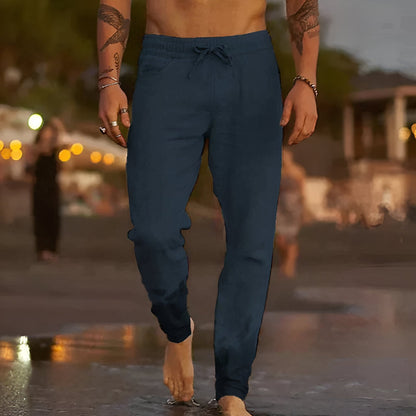 Men's Loose Fit Linen Trousers Summer