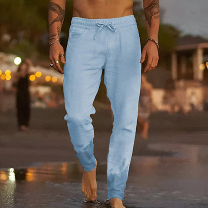 Men's Loose Fit Linen Trousers Summer