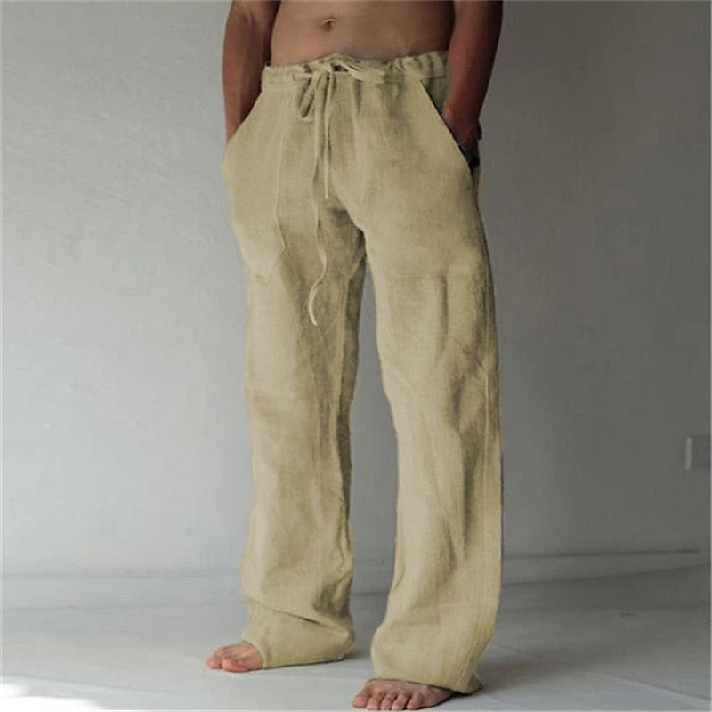 Light Linen Trousers for Men, Summer, Comfortable
