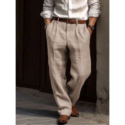 Leinenhose Sommer Bequem Lockere Passform - IdealeKleiden