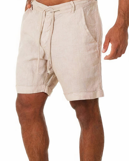 Bequeme Leinenshorts für Männer mit Kordelzug - IdealeKleiden