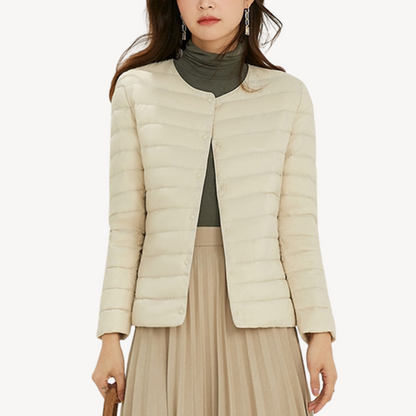 Women's Winter Jacket Slim Fit Button Closure