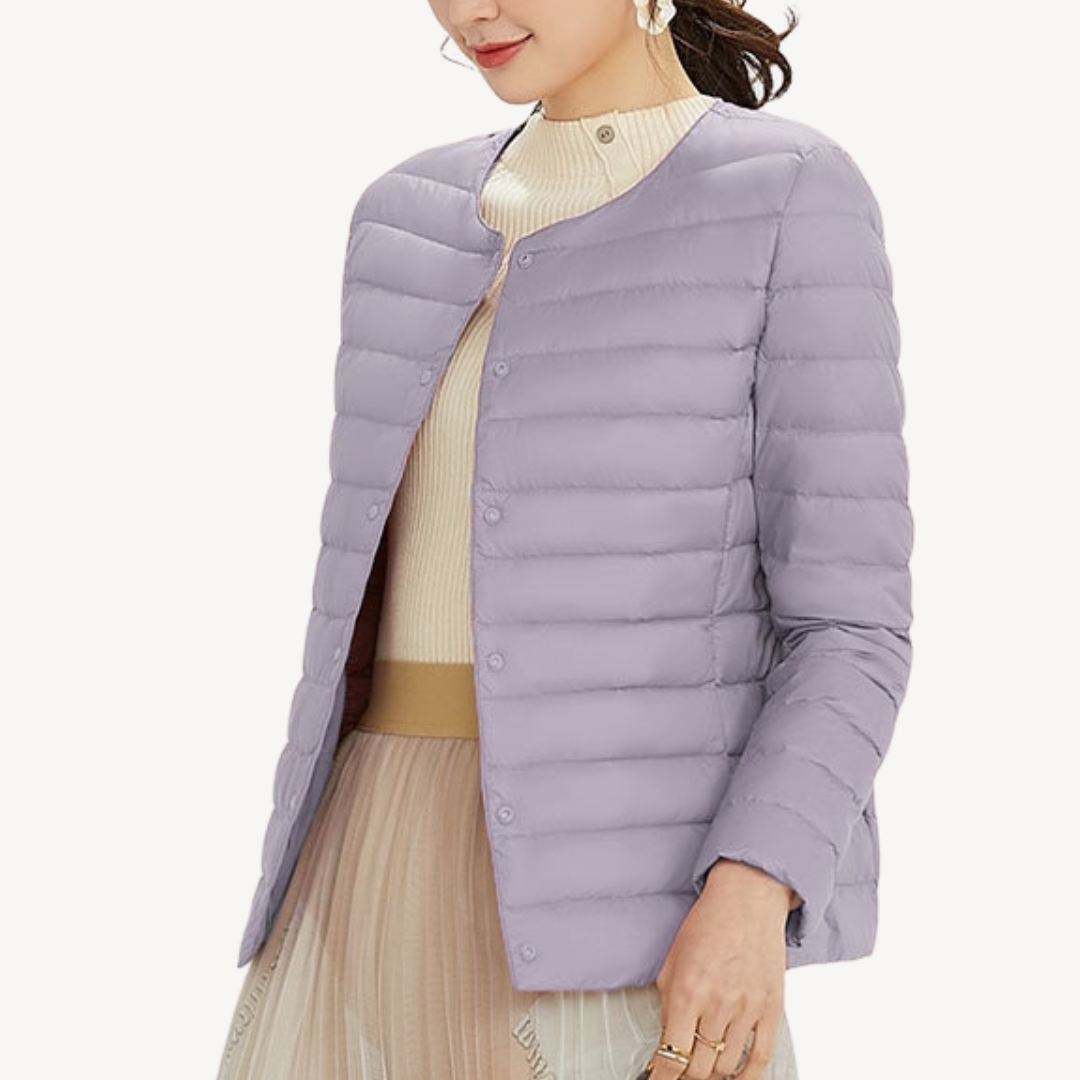 Women's Winter Jacket Slim Fit Button Closure