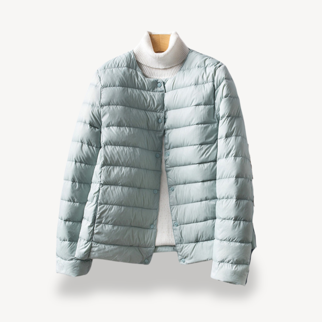 Women's Winter Jacket Slim Fit Button Closure