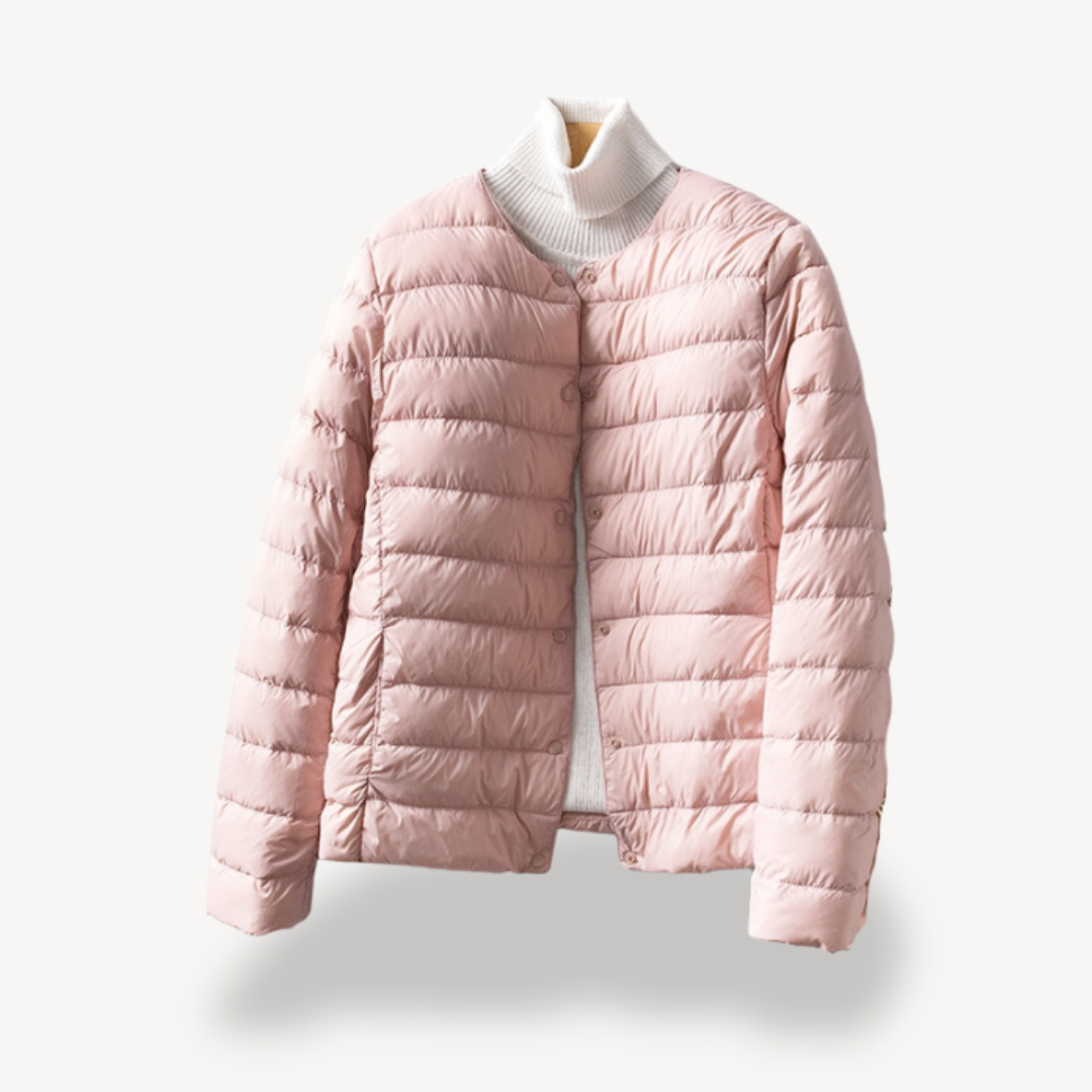 Women's Winter Jacket Slim Fit Button Closure
