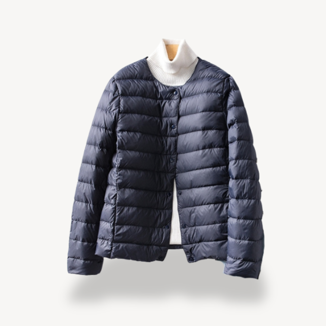 Women's Winter Jacket Slim Fit Button Closure