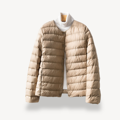 Women's Winter Jacket Slim Fit Button Closure