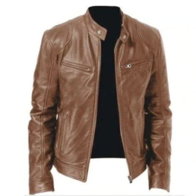Men's Leather Jacket Windproof Stylish