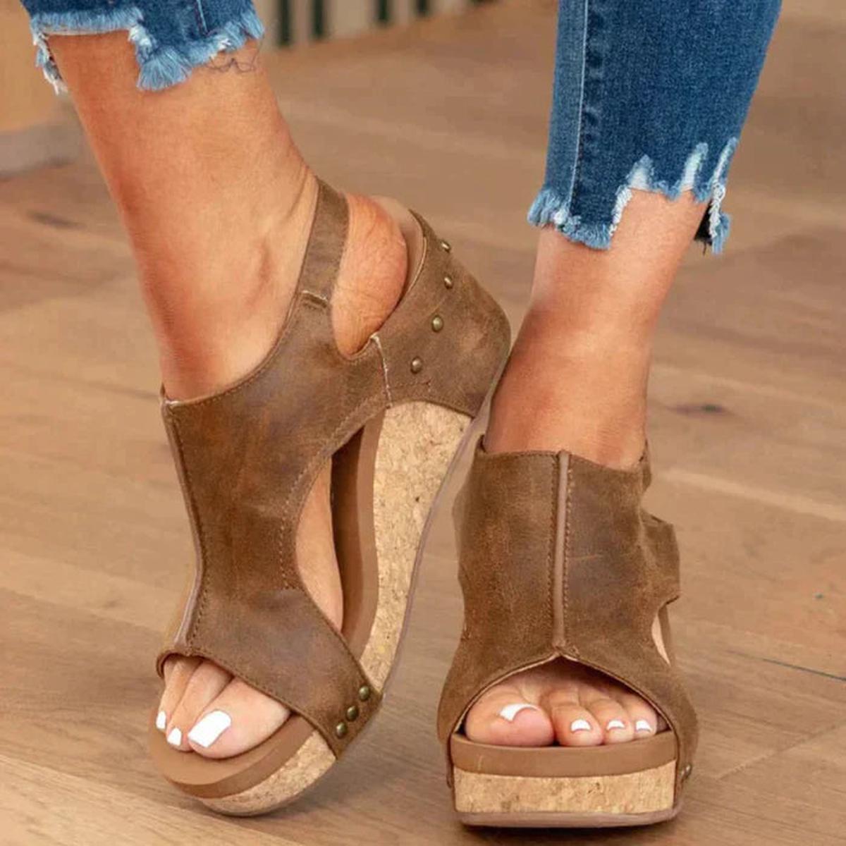 Damen Sandalen Offener Zehenbereich Elegantes Design - IdealeKleiden