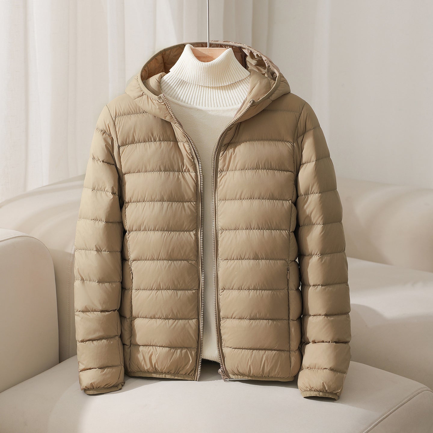 Hooded Jacket Quilted Down Warm Insulated