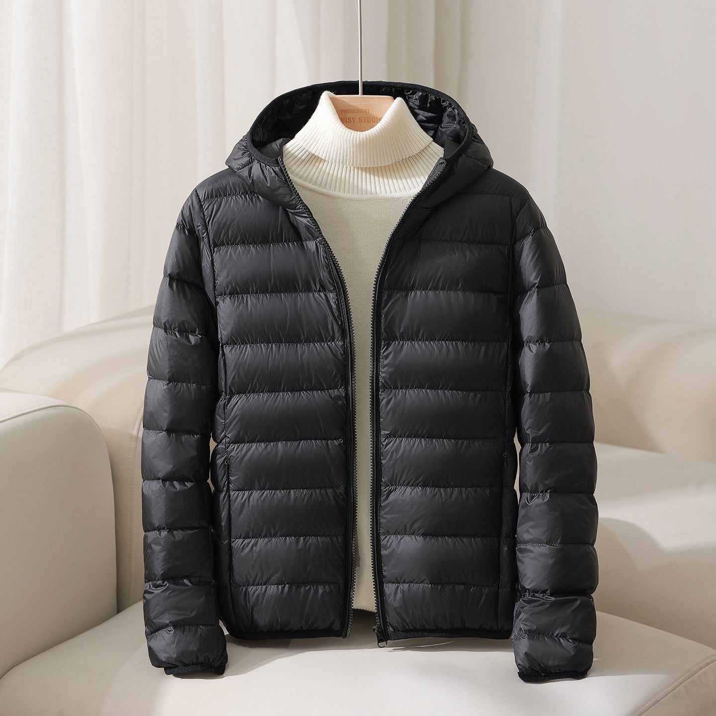 Hooded Jacket Quilted Down Warm Insulated