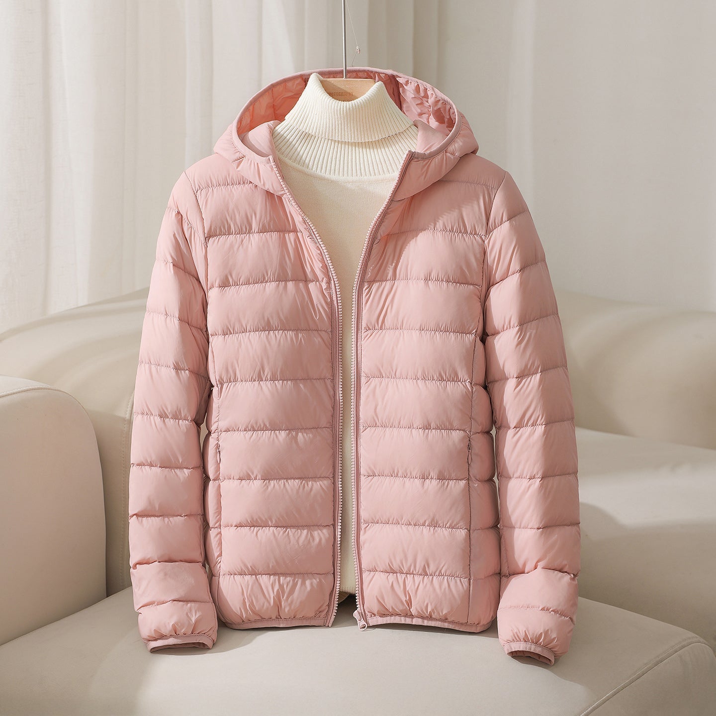 Hooded Jacket Quilted Down Warm Insulated