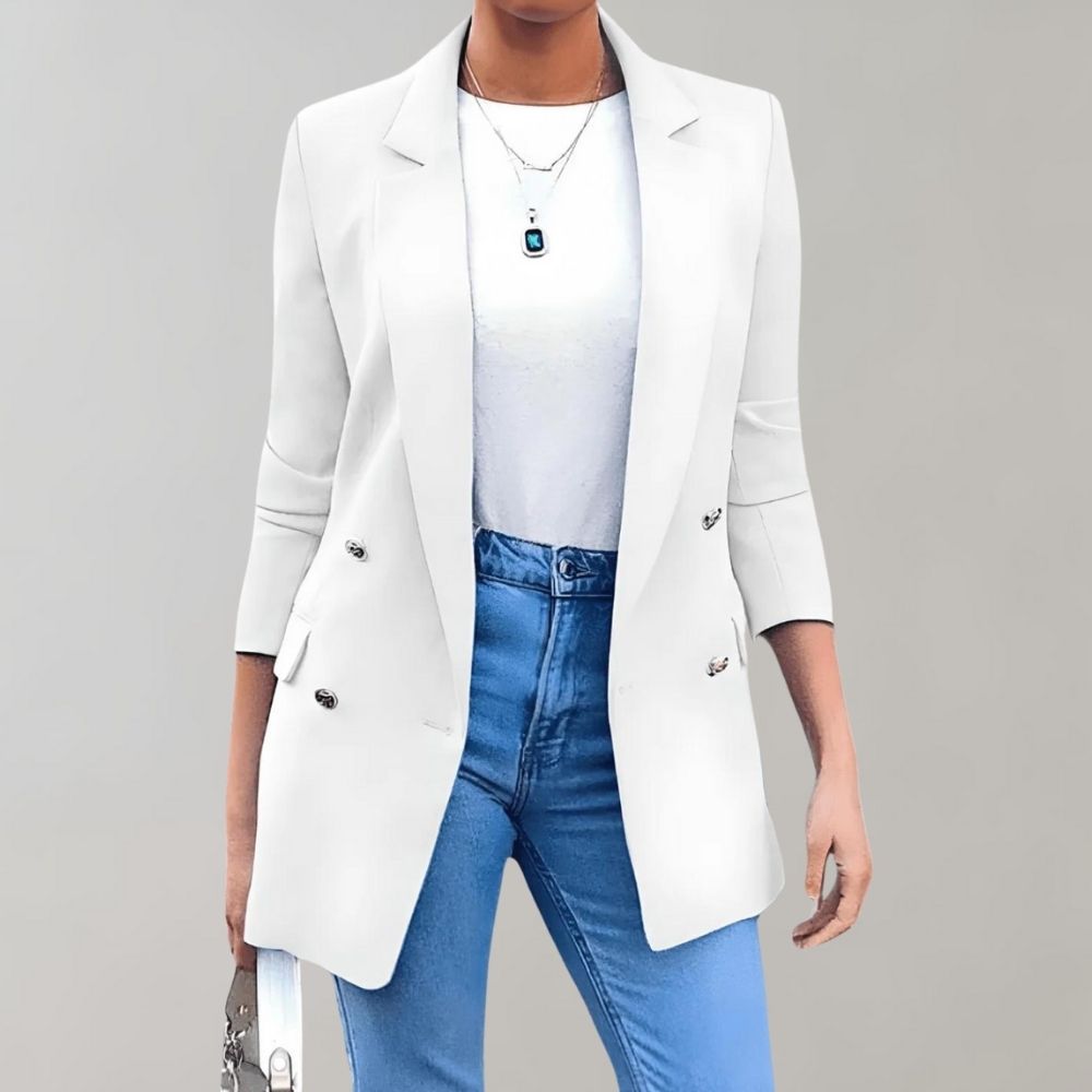 Elegant Long-Sleeve Blazer Modern Lapels