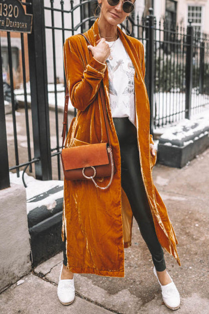 Women's Velvet Cardigan Long Sleeve Elegant