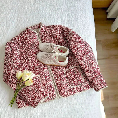 Women's Floral Quilted Jacket Elegant