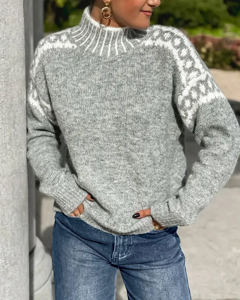 Elegant Sweatshirt High-Collar Design