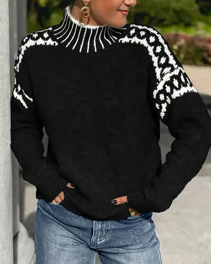 Elegant Sweatshirt High-Collar Design