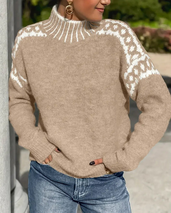Elegant Sweatshirt High-Collar Design
