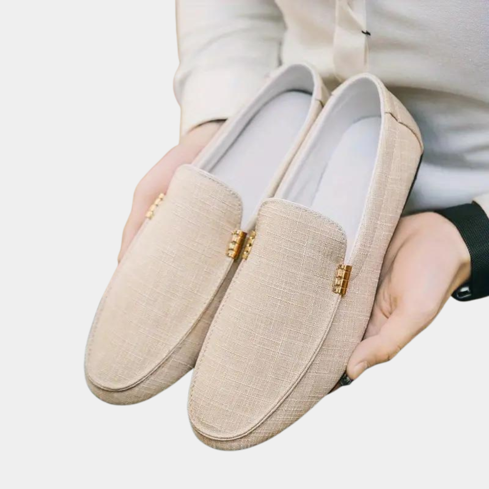 Herren Loafer Schuhe Leicht Canvas Sommer - IdealeKleiden